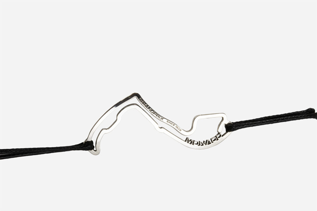 bransoletka personalizowana - z wyciętym  kształtem toru Formuły 1 w Monaco